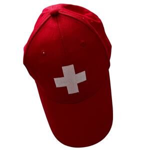 Switzerland Red Adjustable Unisex Swiss Flag Hat by EdelWeiss NWOT